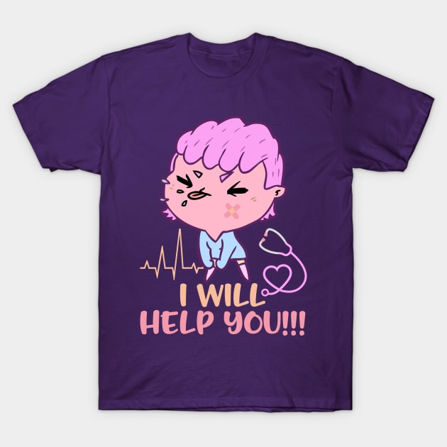 Yumi Kawaii Nurse Pastel Goth and Kawaii pastel goth art T-Shirt by alcoshirts